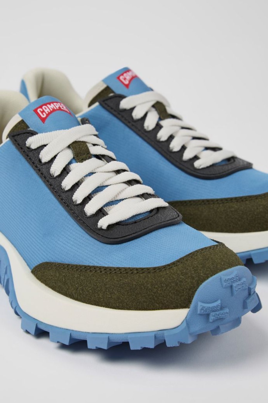 Camper Blauwe Stoffen En Nubuck Damessneakers