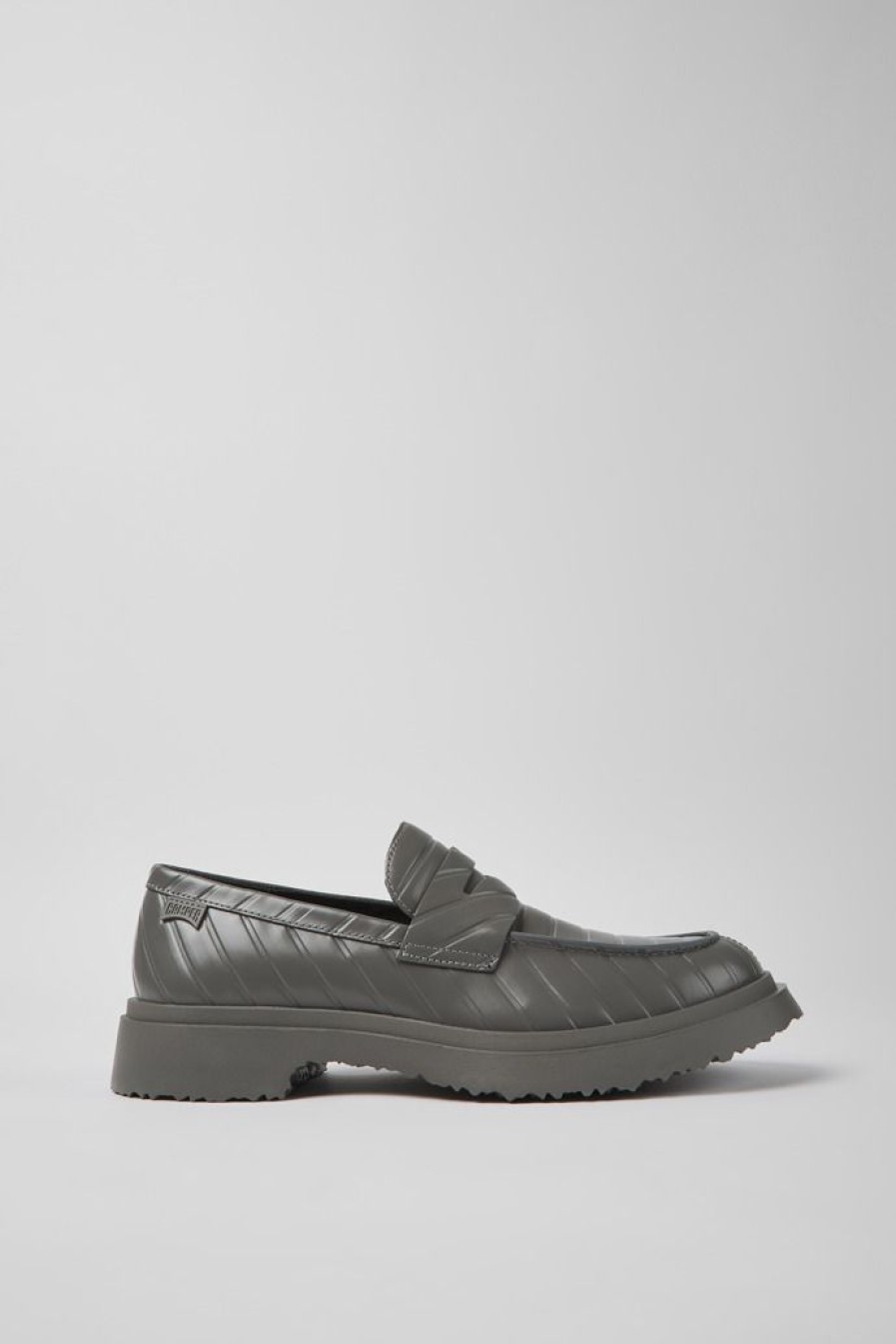 Camper Grijze Leren Herenloafers