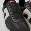 Camper Wit-Zwarte Stoffen En Leren Herensneakers