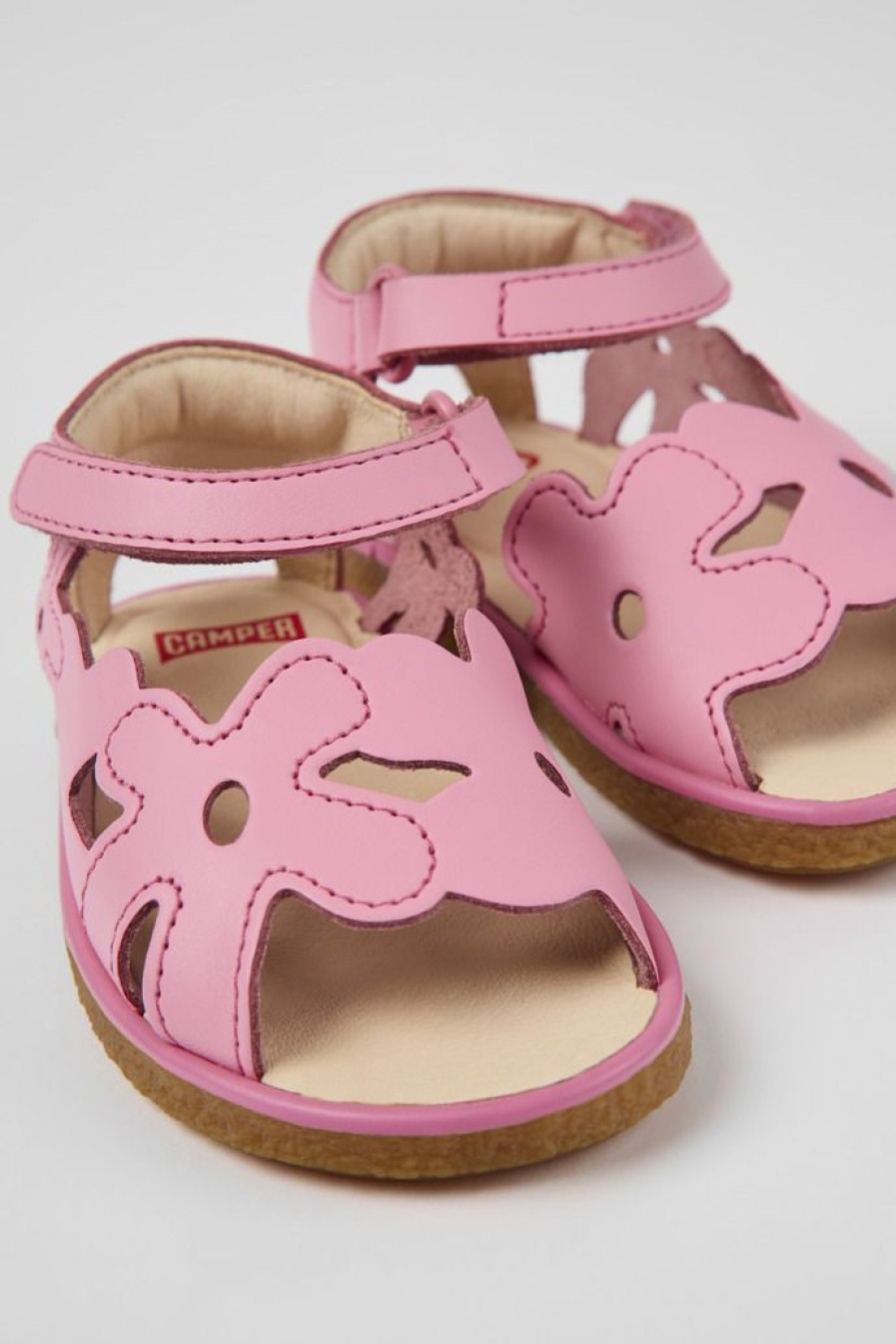 Camper Roze Leren Kindersandalen