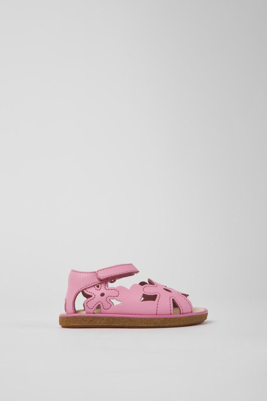 Camper Roze Leren Kindersandalen