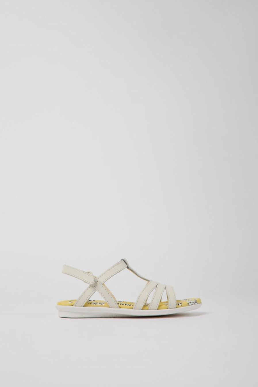 Camper Witte Leren Kindersandalen