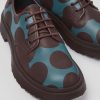 Camper Bordeaux Met Blauwe Leren Herenschoenen