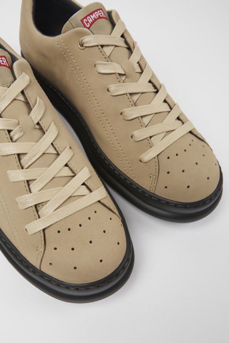 Camper Beige Nubuck Herensneakers