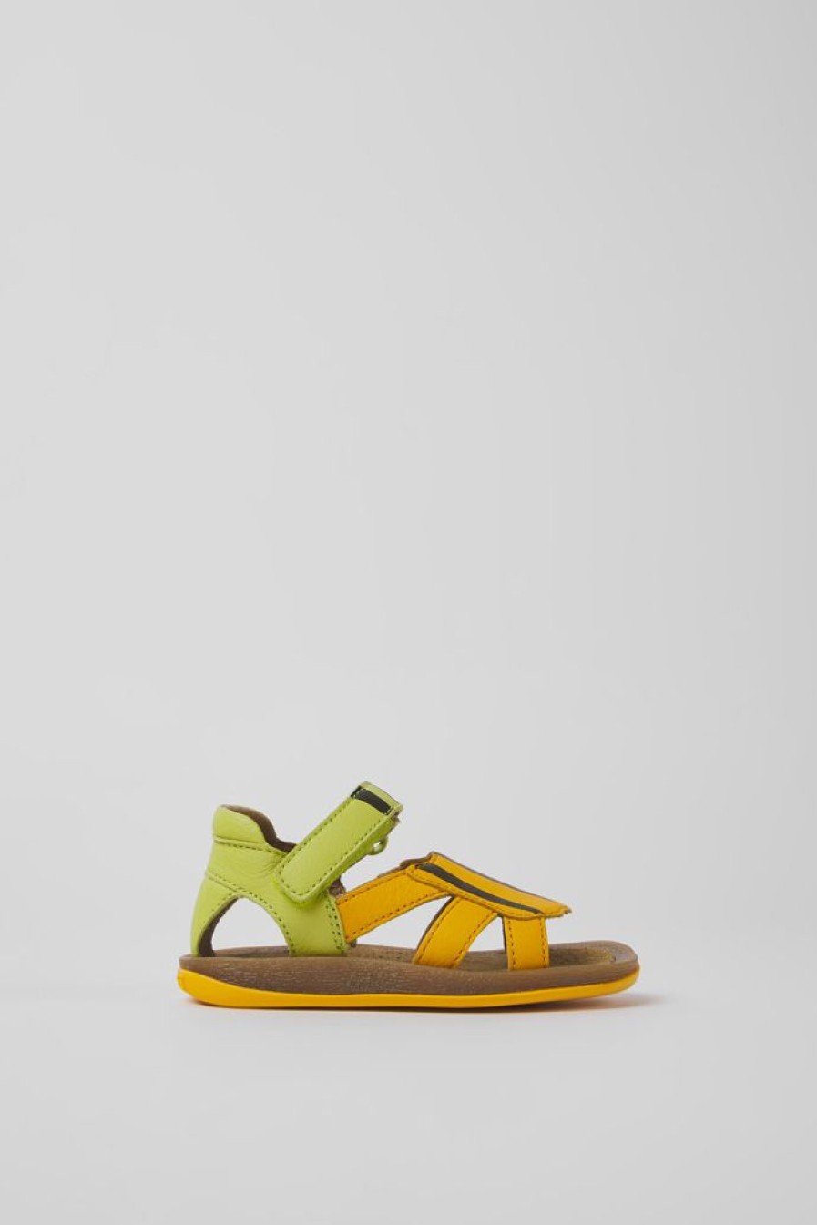 Camper Groen-Oranje Leren Kindersandalen