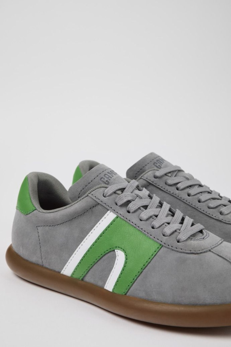 Camper Grijze Nubuck/Leren Sneaker Voor Dames