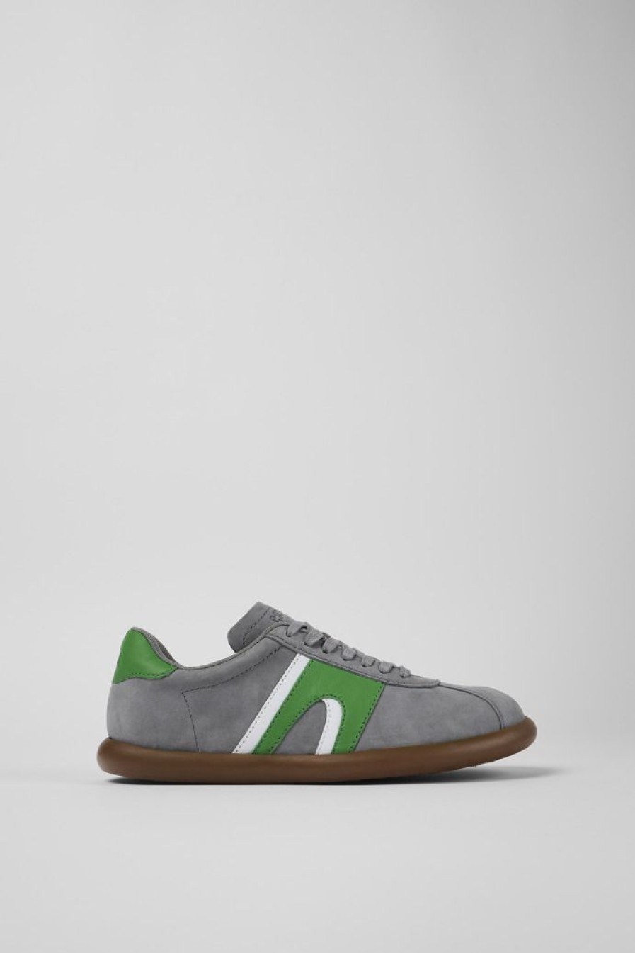 Camper Grijze Nubuck/Leren Sneaker Voor Dames