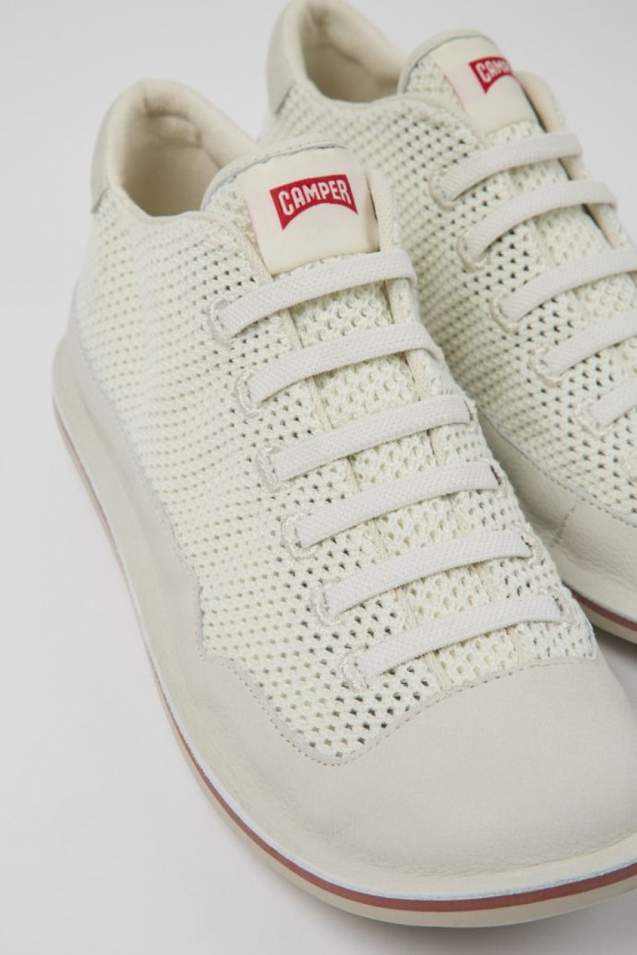 Camper Witte Textiel/Leren Basketbalbootie Voor Heren