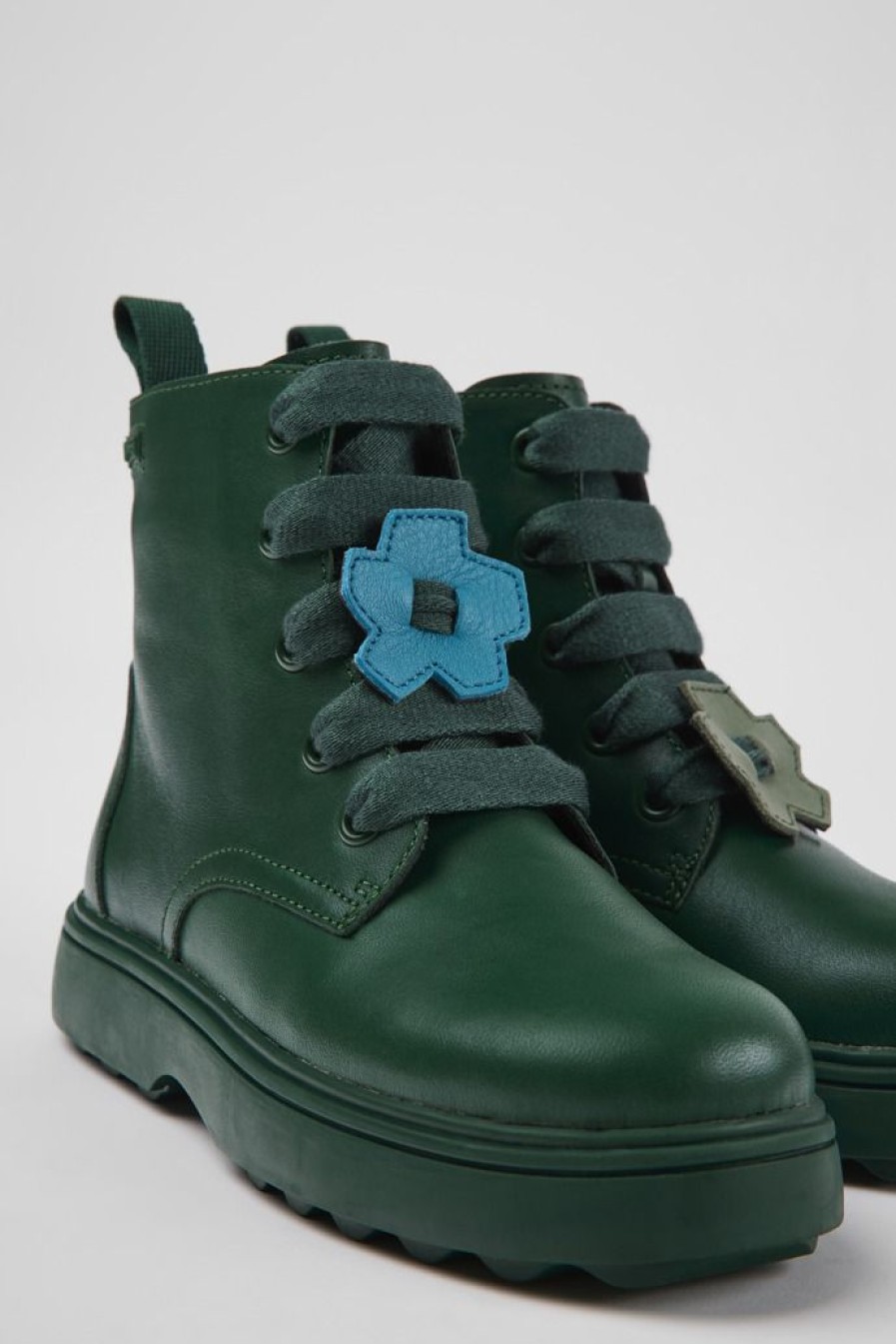 Camper Groene Leren Kinder-Enkelboots