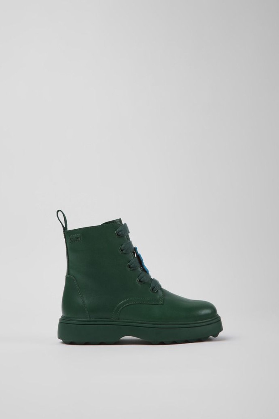 Camper Groene Leren Kinder-Enkelboots