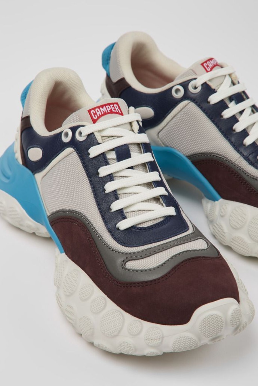 Camper Meerkleurige Stoffen En Nubuck Damessneakers