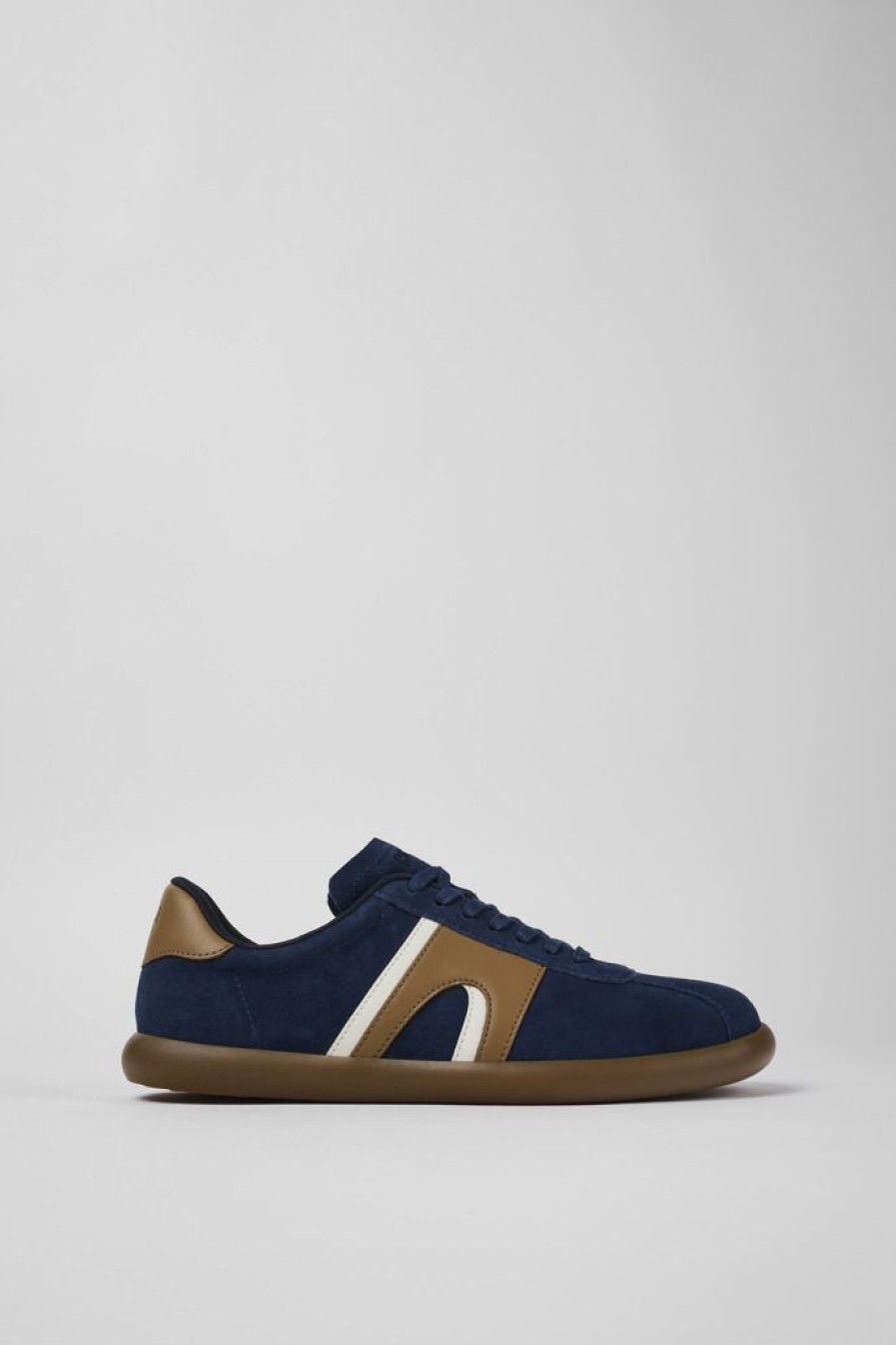 Camper Blauwe Nubuck/Leren Sneaker Voor Heren