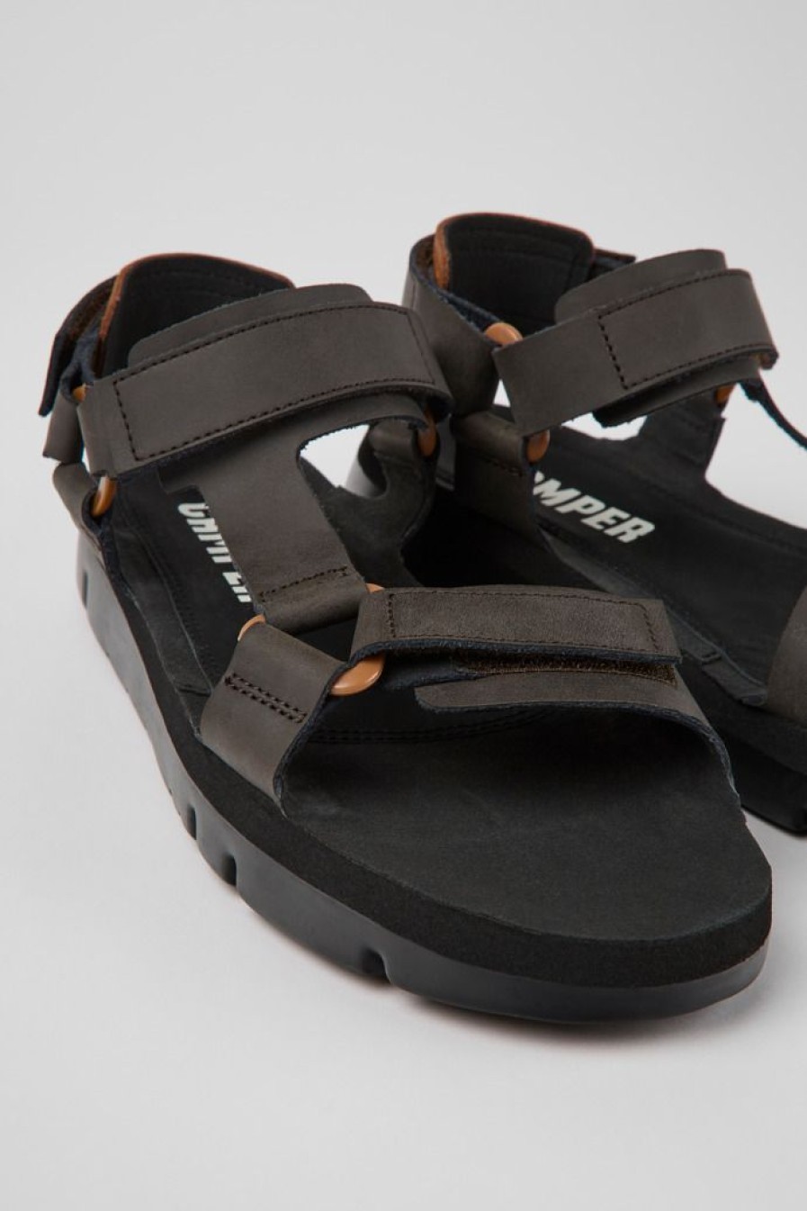 Camper Bruine Leren Herensandalen