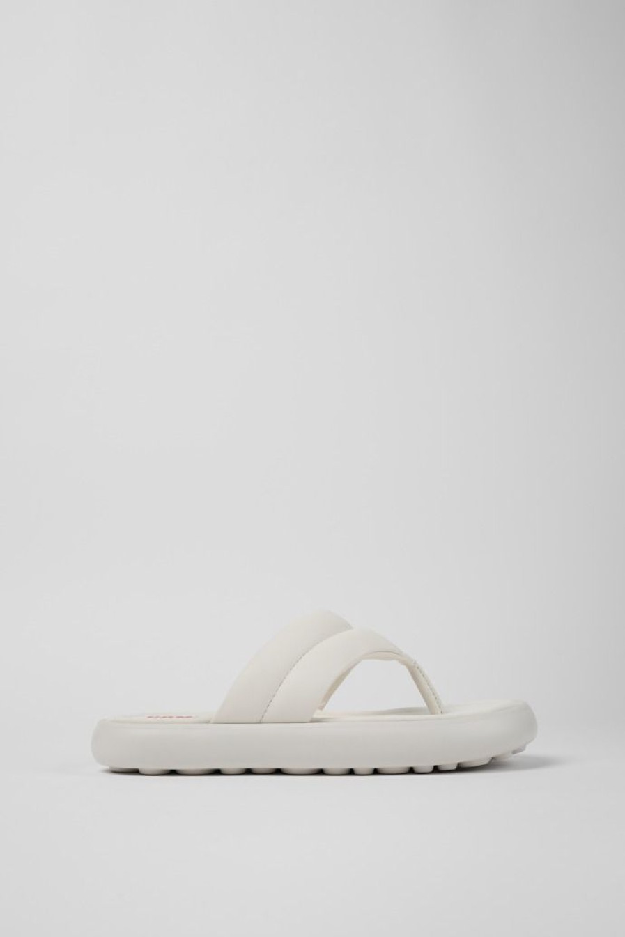 Camper Witte Leren Teenslipper Voor Dames