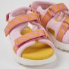 Camper Roze-Oranje Stoffen Kindersandalen