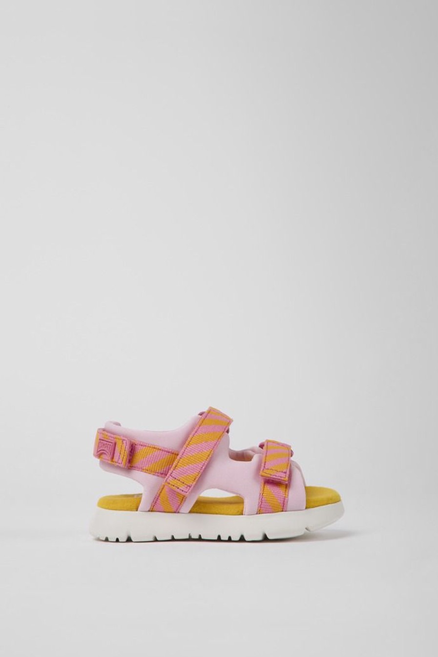 Camper Roze-Oranje Stoffen Kindersandalen