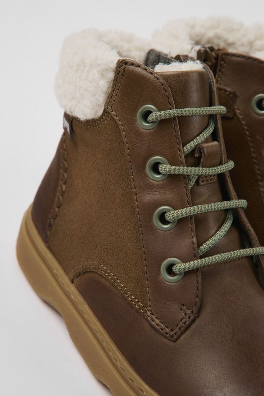 Camper Bruine Leren En Nubuck Kinder-Enkelboots