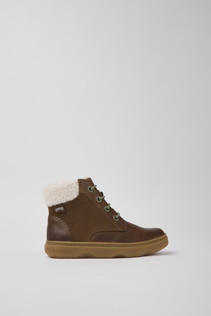 Camper Bruine Leren En Nubuck Kinder-Enkelboots