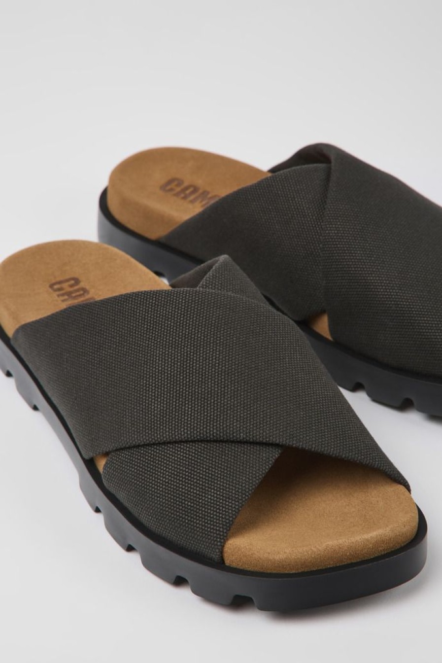 Camper Grijze Herenslippers Van Gerecycled Katoen