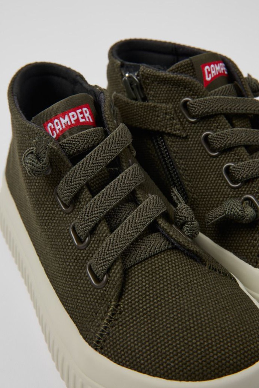 Camper Groene Stoffen Kindersneakers