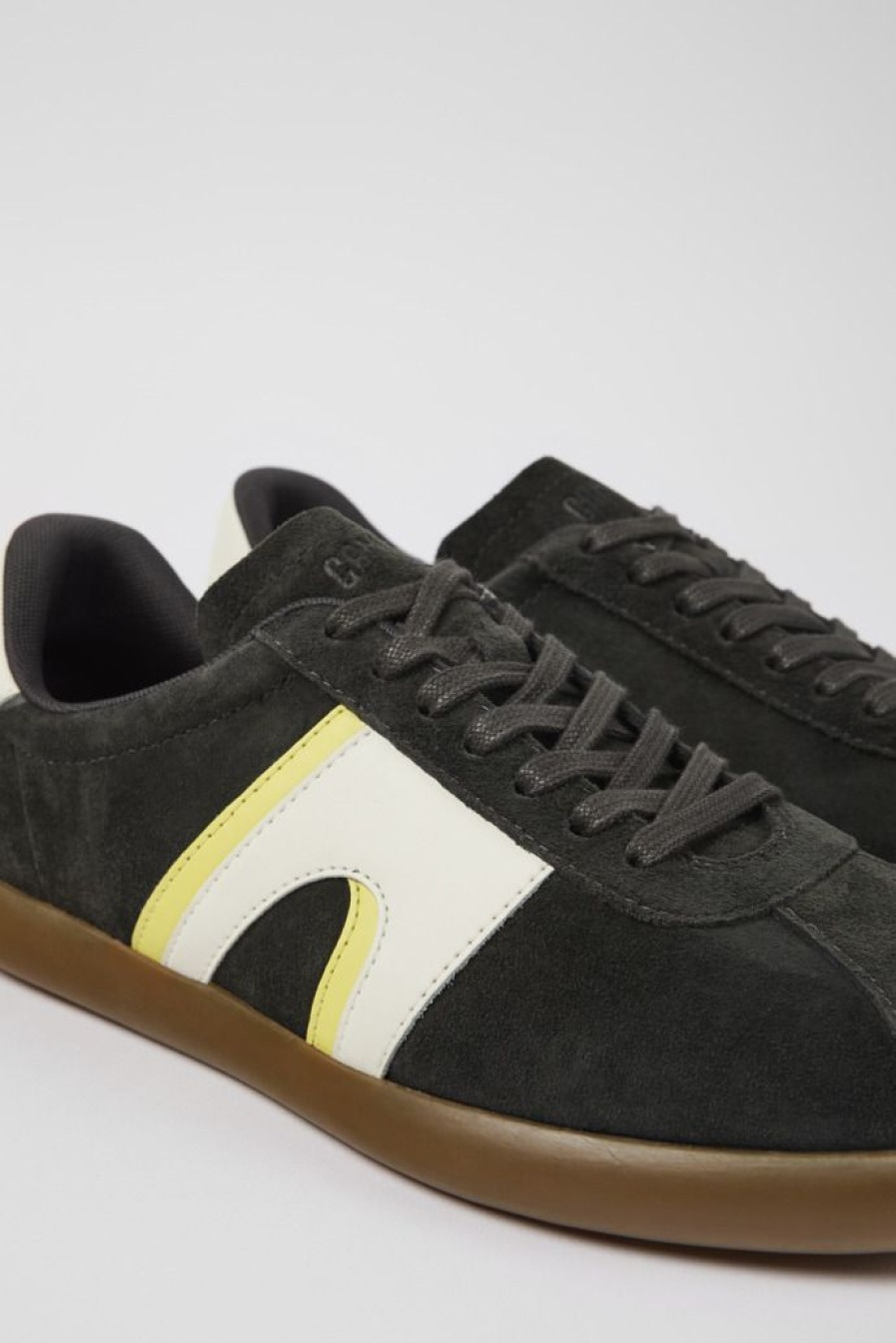 Camper Donkergrijze Nubuck/Leren Sneaker Voor Heren