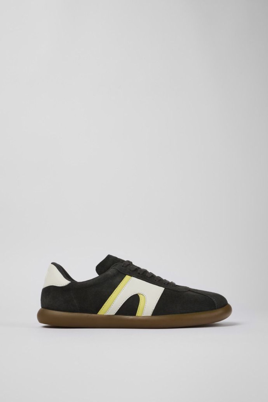 Camper Donkergrijze Nubuck/Leren Sneaker Voor Heren