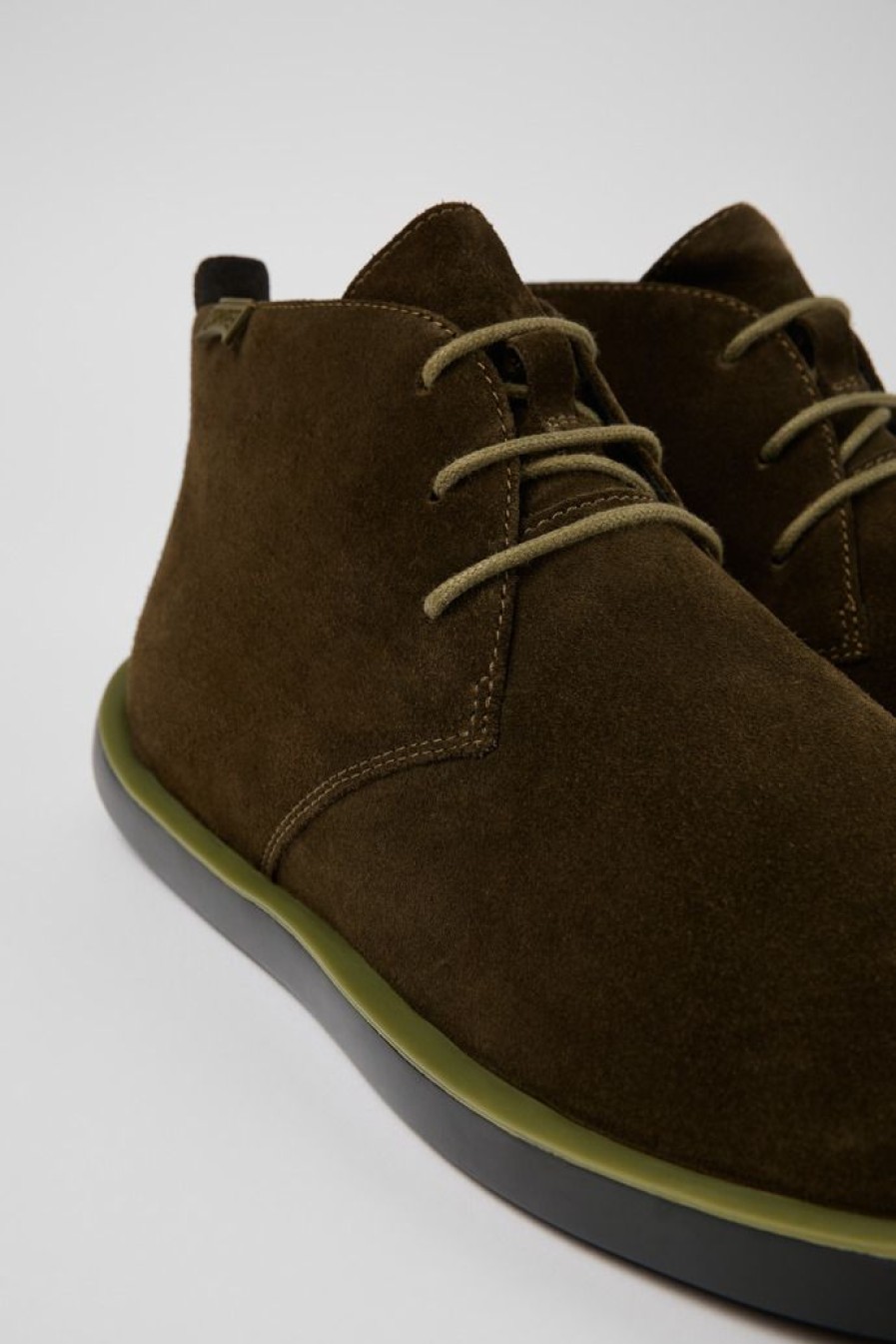 Camper Groene Nubuck Desert Boot Voor Heren