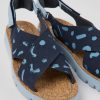 Camper Meerkleurige Nubuck En Stoffen Damessandalen