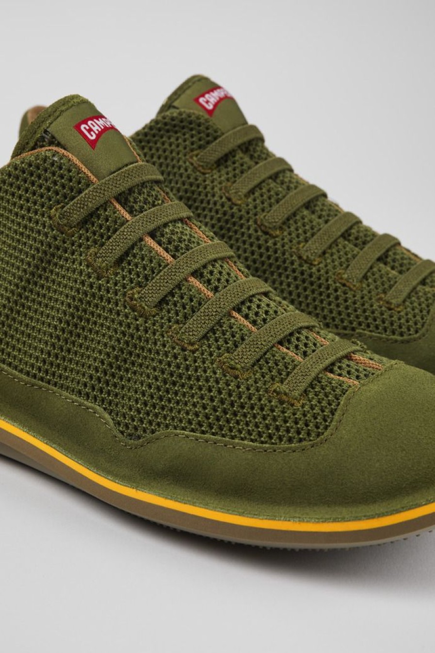 Camper Groene Textiel/Nubuck Basketbalbootie Voor Heren