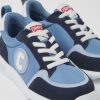 Camper Blauwe Kindersneakers Van Stof En Nubuck