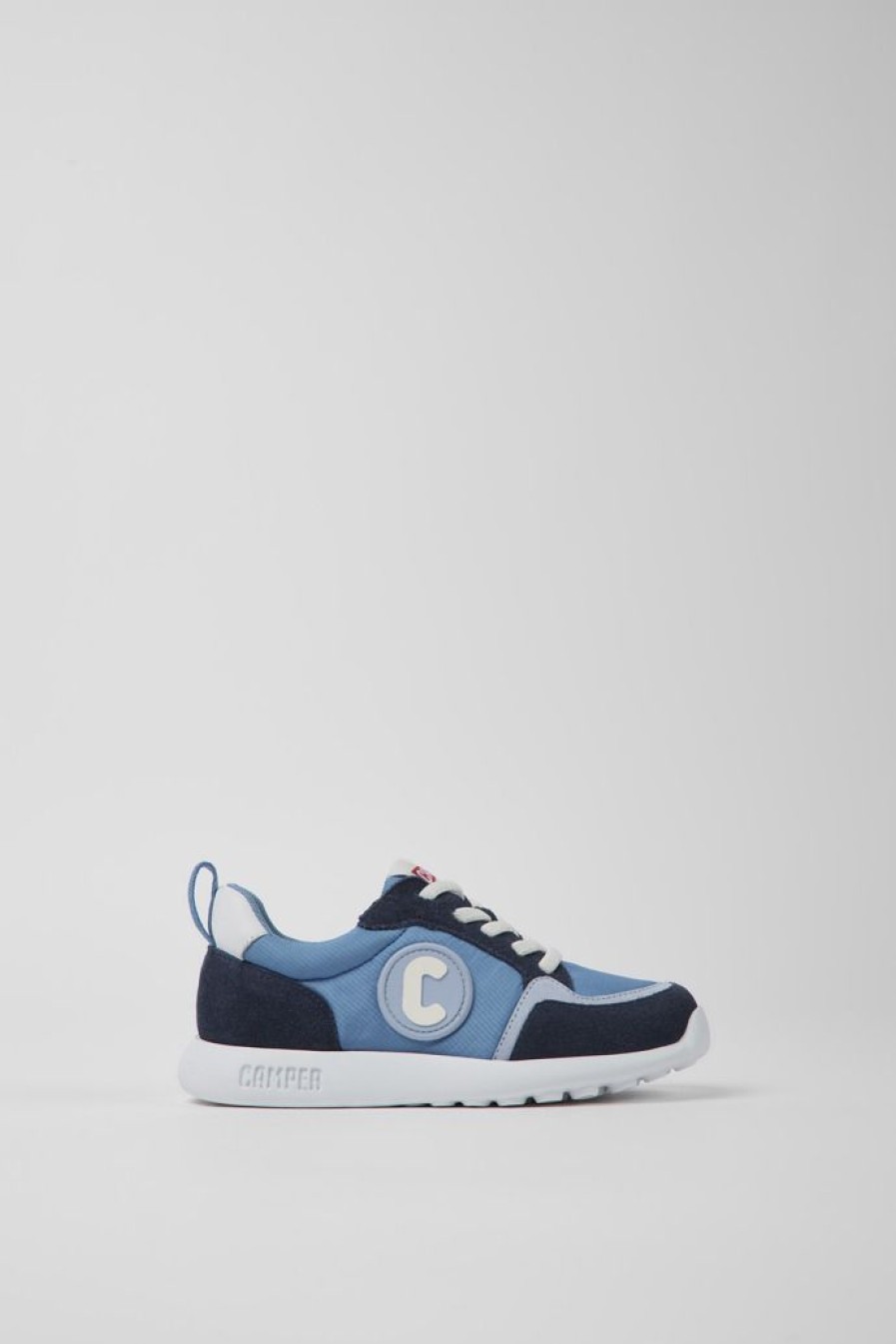 Camper Blauwe Kindersneakers Van Stof En Nubuck