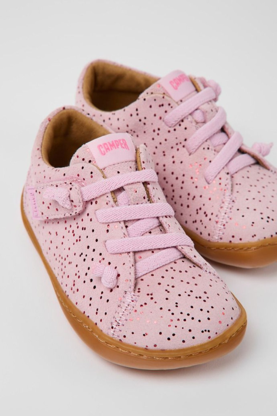 Camper Roze Nubuck Kinderschoenen