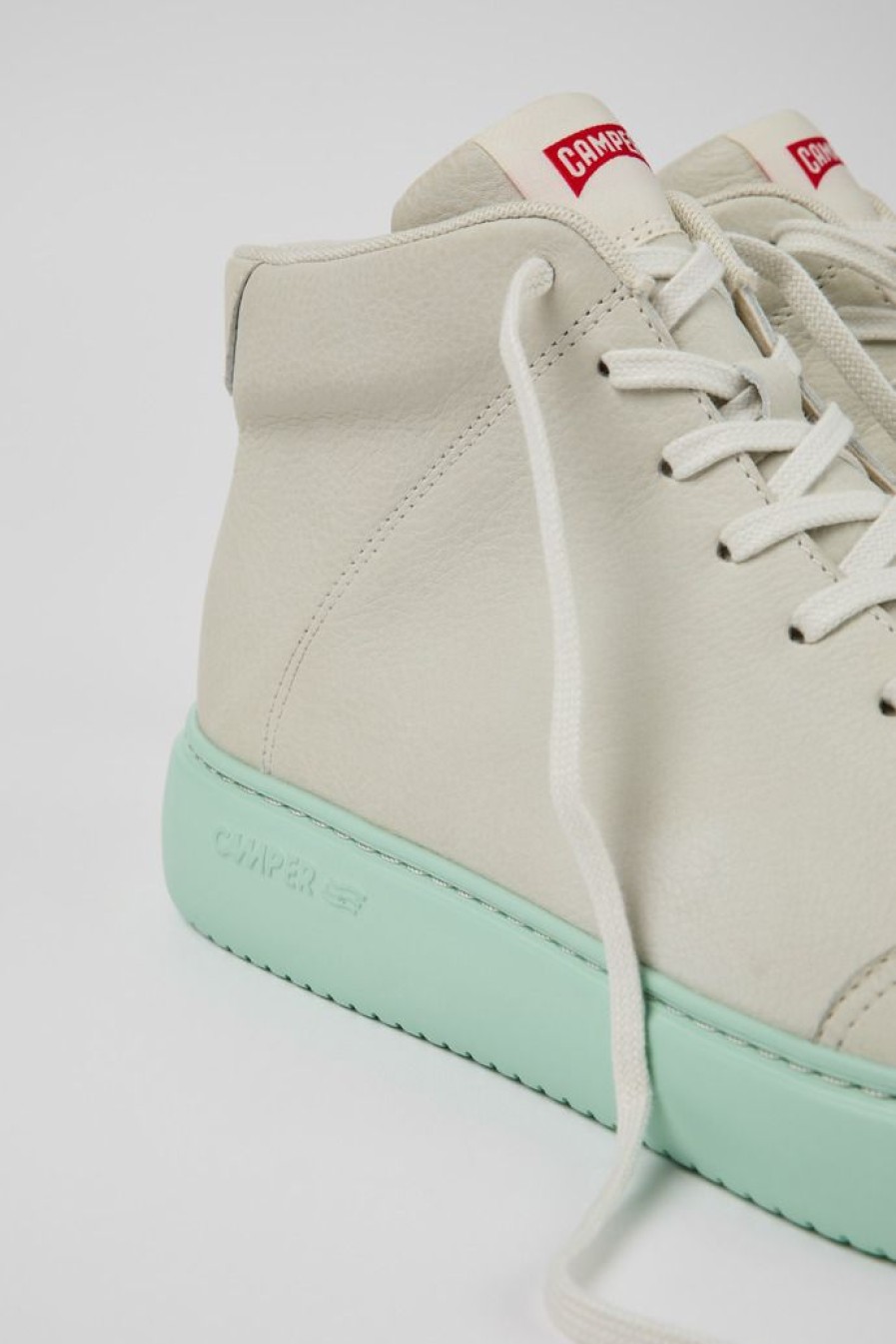 Camper Witte Leren Sneakerbootie Voor Heren