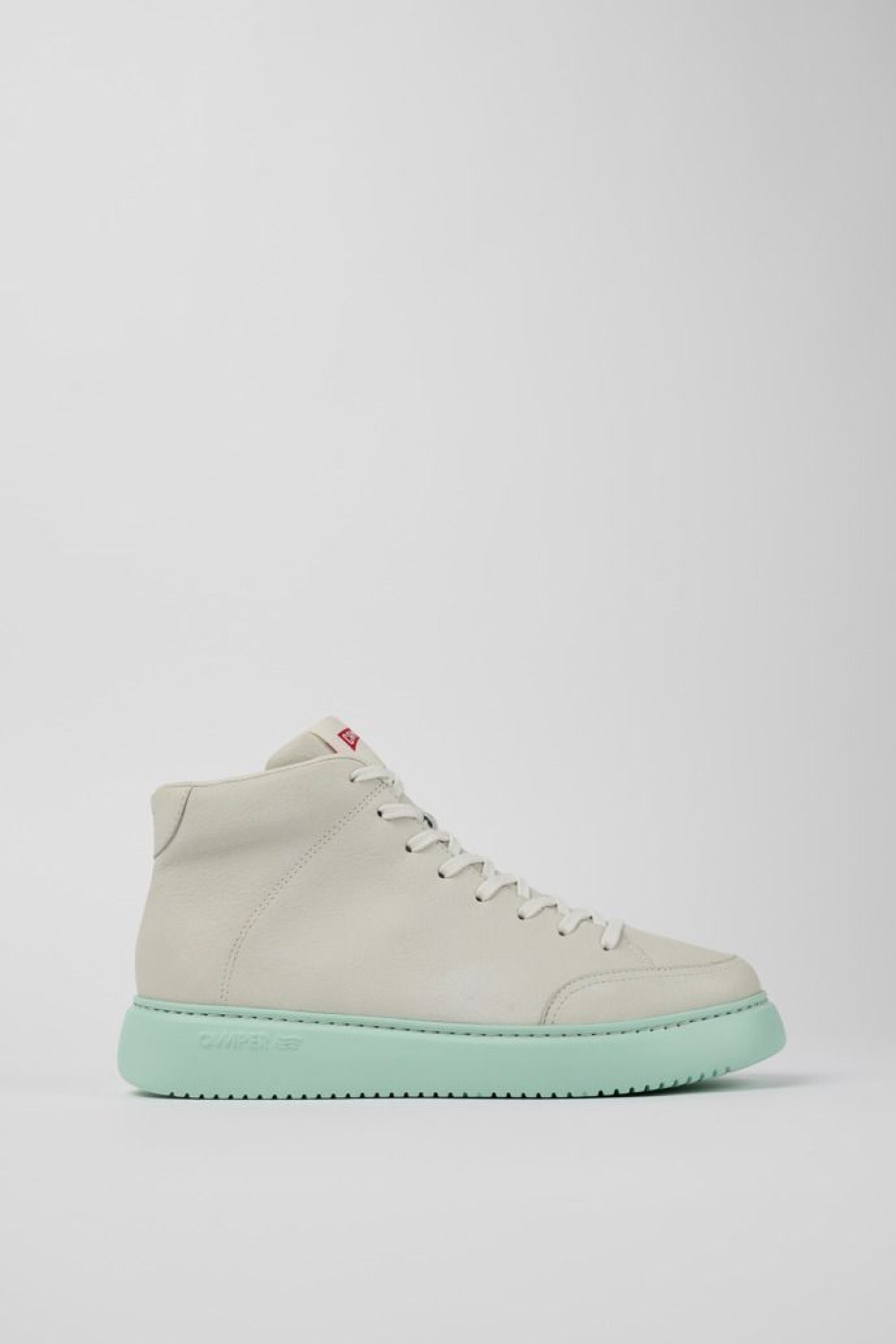 Camper Witte Leren Sneakerbootie Voor Heren