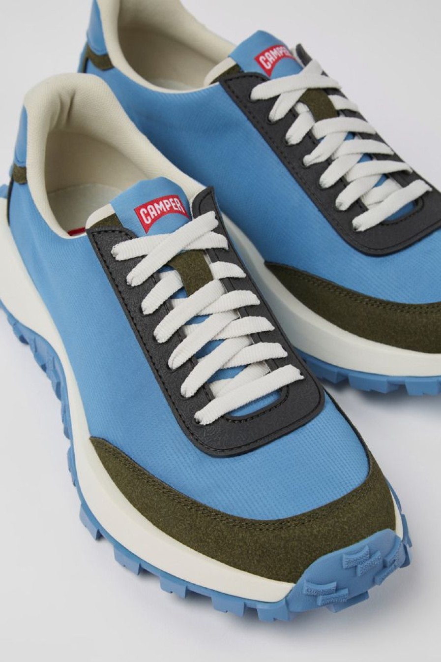 Camper Blauwe Stoffen En Nubuck Herensneakers