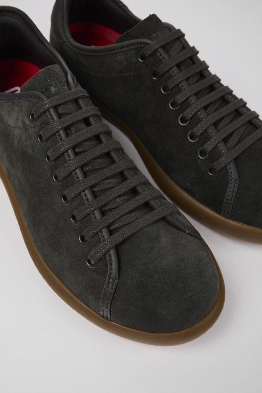 Camper Grijze Nubuck/Leren Sneaker Voor Heren