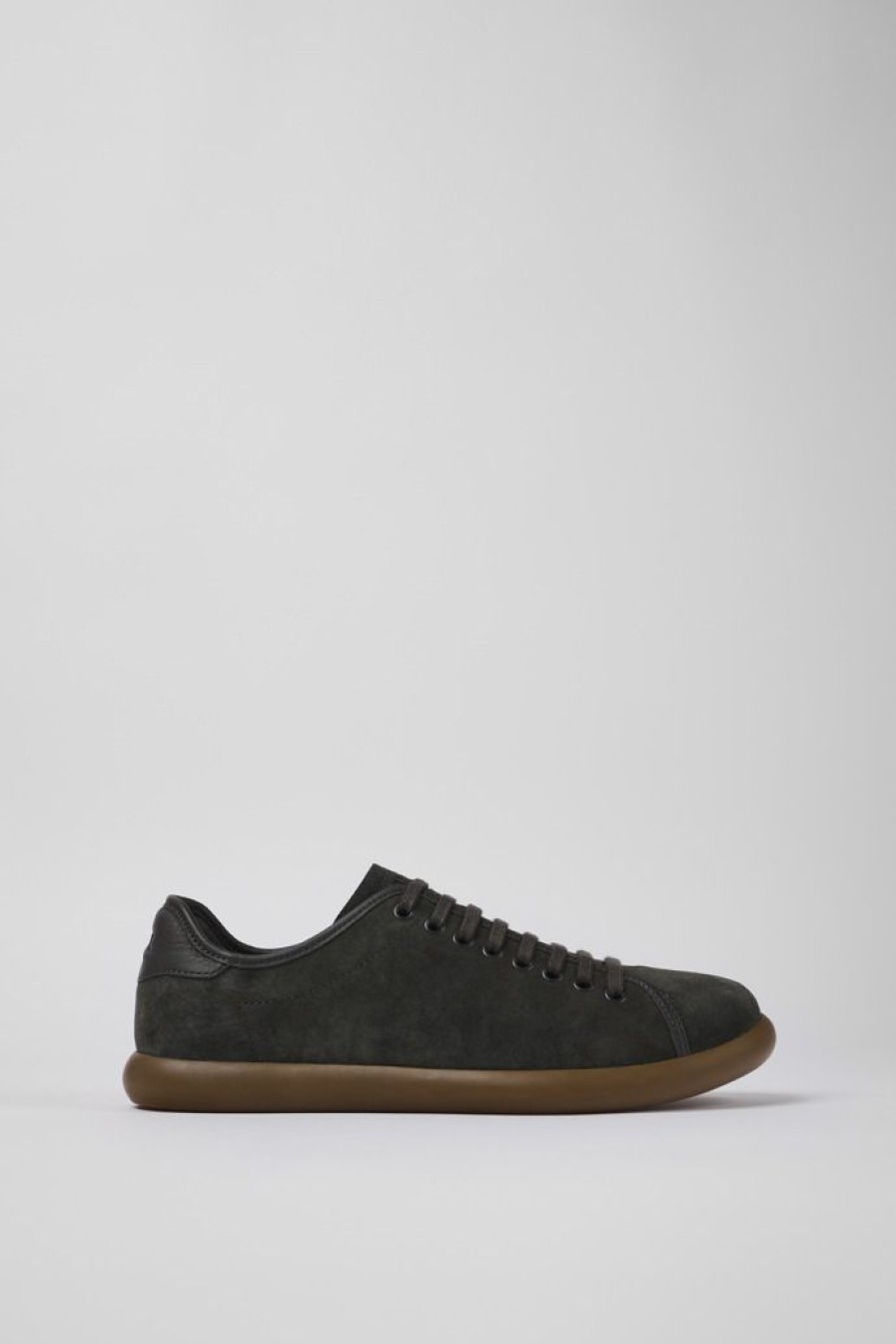 Camper Grijze Nubuck/Leren Sneaker Voor Heren