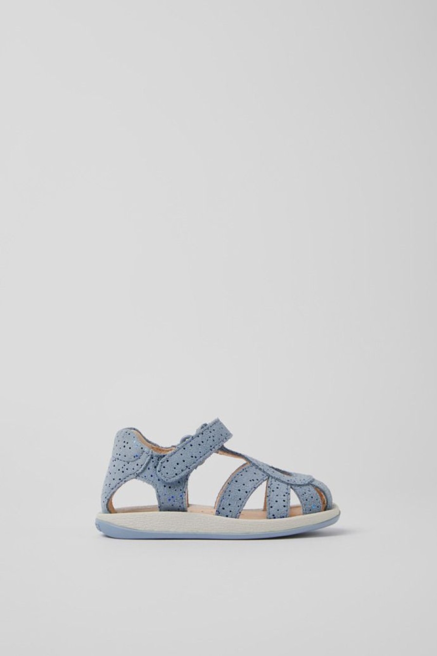 Camper Blauwe Nubuck Kindersandalen