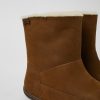 Camper Bruine Nubuck Enkellaarzen Voor Dames