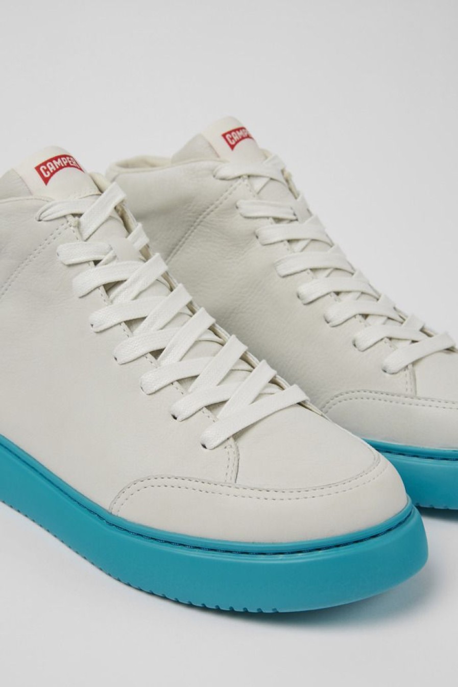 Camper Witte Herensneakers Van Ongeverfd Leer