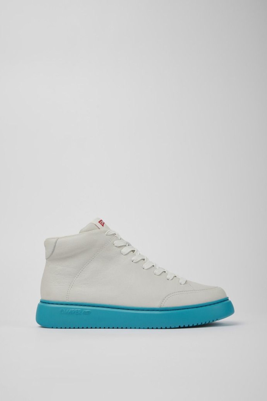 Camper Witte Herensneakers Van Ongeverfd Leer