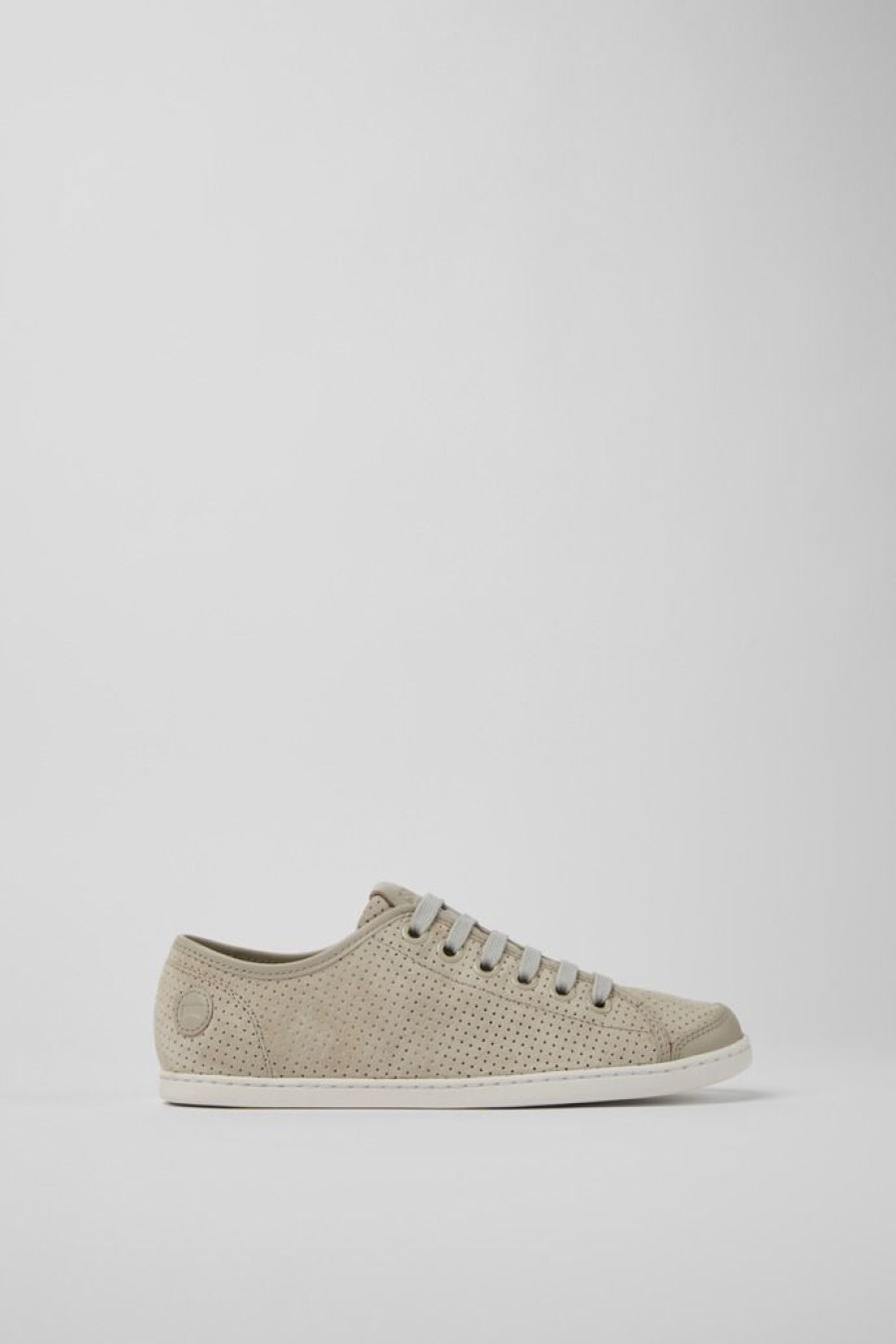 Camper Grijze Nubuck En Leer Damessneakers