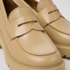 Camper Beige Leren Damesloafers