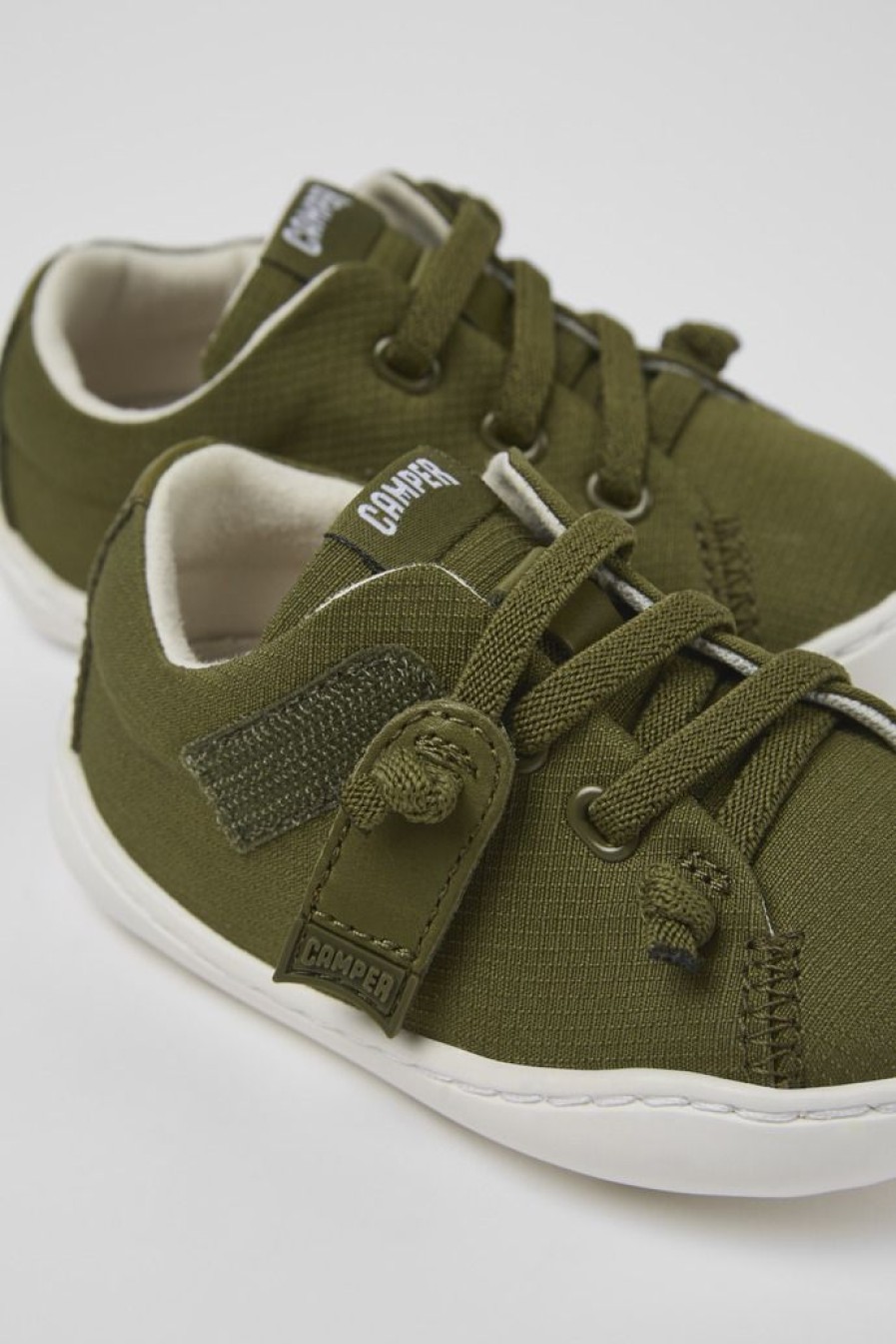 Camper Groene Basketbalsneaker Van Textiel/Leer