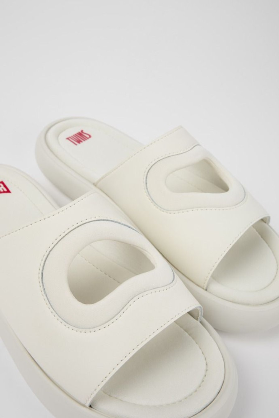 Camper Witte Slipper Van Leer/Textiel Voor Heren