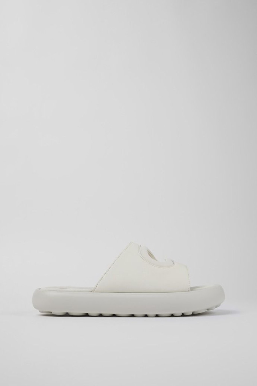 Camper Witte Slipper Van Leer/Textiel Voor Heren