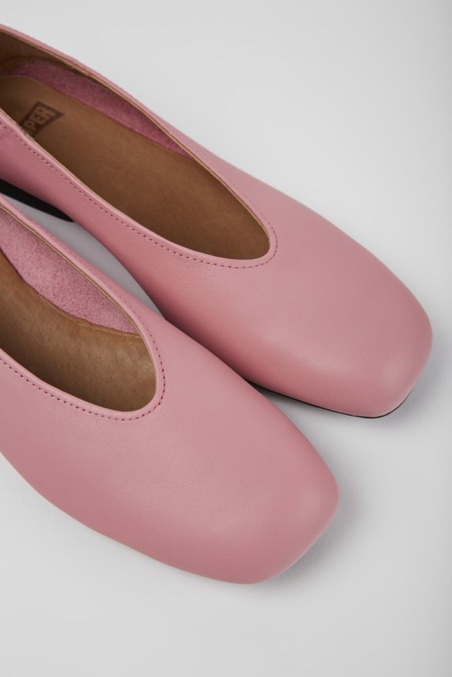 Camper Roze Leren Ballerina'S Voor Dames