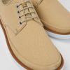 Camper Bruine Stoffen En Nubuck Herenschoenen