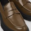 Camper Bruine Leren Damesloafers