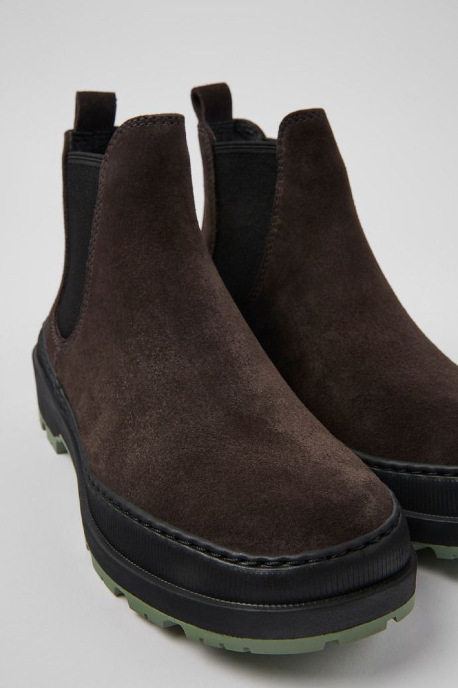 Camper Grijze Nubuck Enkellaarzen Voor Dames